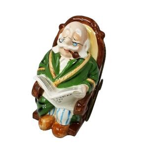 Vintage Lefton Retirement Fund Bank Rocking Chair Man Grandpa Japan